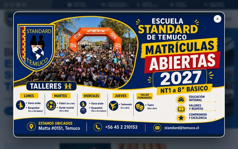 Captura del proyecto Escuela Standard de Temuco
