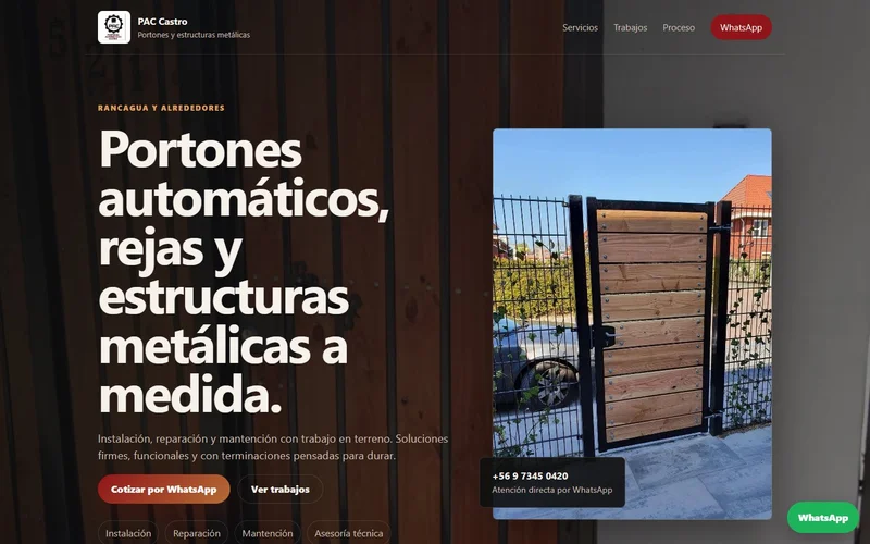 Captura del proyecto Portones Castro